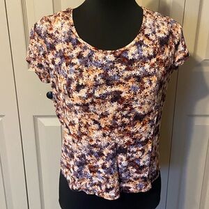 Simply Vera Vera Wang Floral Cap Sleeve Top Women’s Size Large Petite